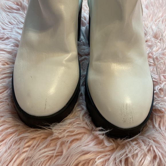 French Connection Jasmine White Lug Sole Platform Heels Booties Ankle Bo… - Picture 3 of 9